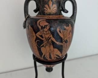 Athenian Figure Greece Souvenir Urn Vase on Stand