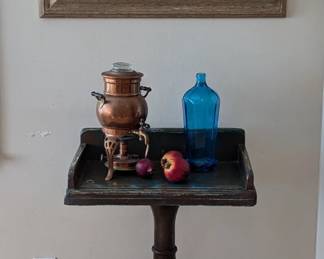 Vintage Copper Samovar, Czech Republic Seltzer Bottle, Cast Iron Podium