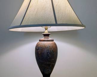Alabaster and Brass Lamps - Pair