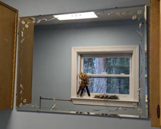 Antique Beveled Etched Mirror
