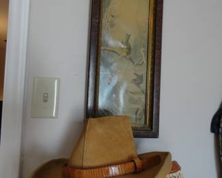 Tiger Stripe Antique Frame/Handmade Leather Hat