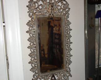 Very Heavy Brass Framed Mirror