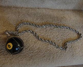 Vintage Pool Ball Necklace