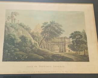 Arch of Septimus Severus colored lithograph dated  June 9th 1798