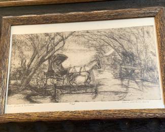 Signed print entitled 'Les pluies d'Automne" by Eloise Voorhies Gary