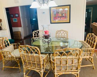 McGuire of San Francisco rattan dining set that's in pristine condition purchased in 1981 (have original receipt)