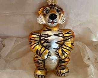 The homeowner worked for Exxon Mobil. This is the Exxon Tiger. !! It is a Polish glass ornament!