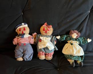 Handmade Darling little quilted dolls