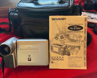 Old school camcorder with case and directions