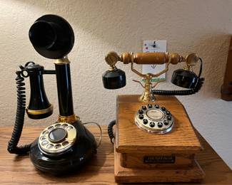 Two vintage telephones