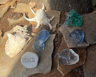 Slag glass, shells & more!