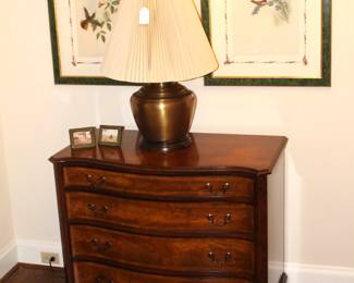 BUY IT NOW! $575.00. Nahon, Georgian Style Mahogany Chest of Drawers, Serpentine Case on Bracket Feet.