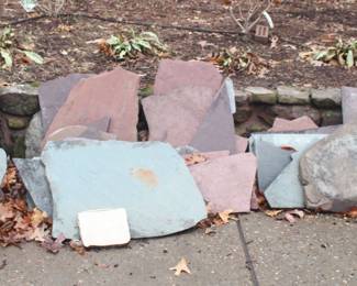 BUY IT NOW! $200.00 for all. Variety of Flagstone pieces and bricks.