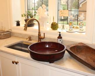 Dough bowl, wood bowl, Williams Sonoma rooster and much more.