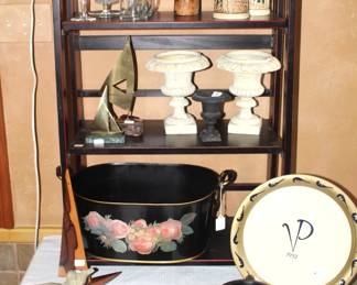 Nice steins, Veiled Prophet items, collectible ships, Austin frog candle holder sculpture.