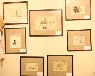 Seven Eileen Alice Soper, British (1905-1990) Etchings, Signed, Framed.