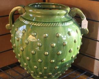 Large green two handled jug. $65.00.