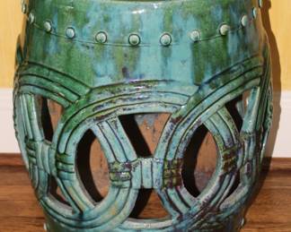 Turquoise Glazed Chinese Ceramic Garden Stool/End Table. $195.00.
