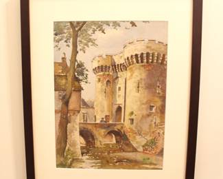 Wallace H. Smith. (1901-1990) Watercolor on Paper. "Castle Keep" 14 1/2" x 11"