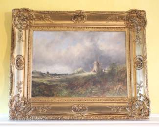 BUY IT NOW! $1,000.00. Frederick Waters Watts. British (1800-1862) A Heathland Landscape With A Windmill. Oil on Canvas, Gilt-Framed. 18 1/2" x 26 1/4"