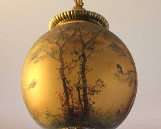 BUY IT NOW! $1750.00. Handel Obverse Painted Globe Hanging Pendant Lamp With Birds.