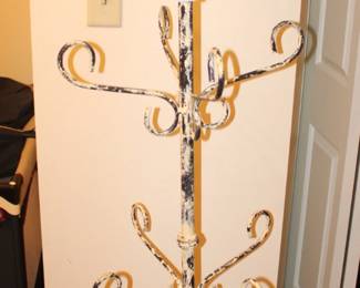 Distressed Iron Coat/Hat Rack.