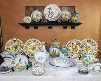 We have a large amount of beautiful Italian pottery pieces.