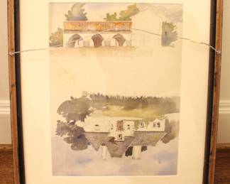 Wallace H. Smith. (1901-1990) Watercolor on Paper. "Castle Keep" 14 1/2" x 11"