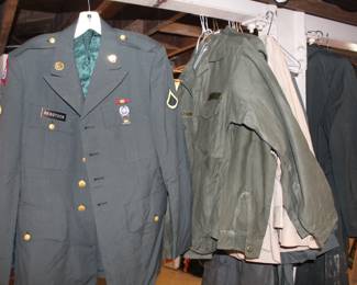 Military Jackets, shirts and coats.
