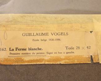 BUY IT NOW! $3,500.00. Guillaume Vogels, Belgian (1836-1896) La Ferme blanche. Oil on Panel. Carved Gilt Frame. 12" x 17 1/4"