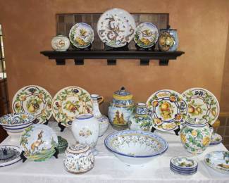Italian pottery pieces.