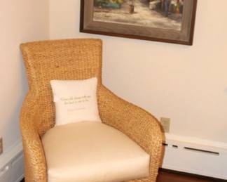 BUY IT NOW! $275.00. Wicker Sea Grass Chair & Ottoman.