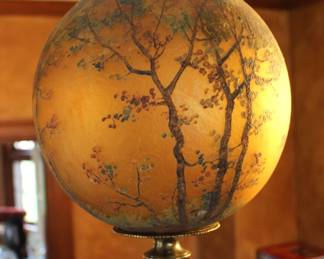 BUY IT NOW! $1750.00. Handel Obverse Painted Globe Hanging Pendant Lamp With Birds.