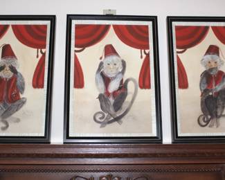 BUY IT NOW! $300.00. Series of Spicher & Co. BCBL Speak No Evil Beautifully Framed & Matted Series Of Three.