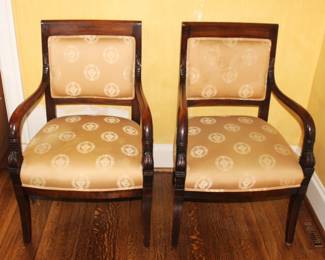 BUY IT NOW! $750.00. Pair of Continental Empire Mahogany Fauteuils.