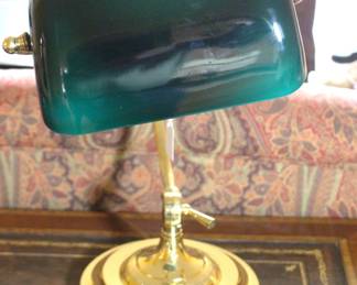 Green Banker's Desk Lamp.
