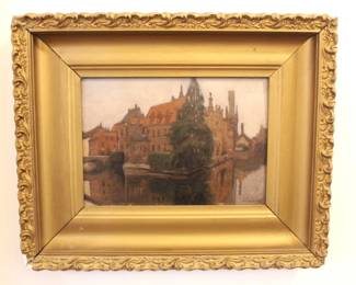 BUY IT NOW! $2,500.00. Charles Pickering Townsley American (1867-1921) LA QUAI DU ROSAIRE, Oil on Panel. 9 5/8" x 13 1/2"