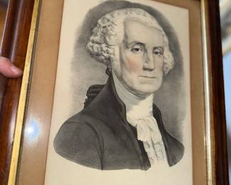 Currier & Ives Vintage Art Print George Washington Portrait