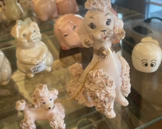 Vintage spaghetti poodle and puppy