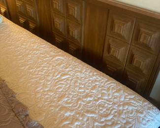 King size headboard - nice thick mattress with two twin lifts