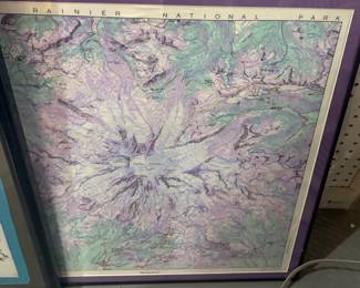 Rainier National Park framed map