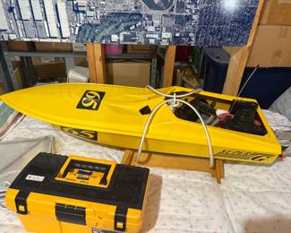 Enforcer Super G RC Model speedboat with accessories , 52” l x 15” w