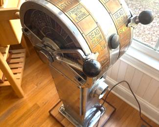Aluminum and brass ships bridge telegraph , Nippon Zosenkikai marine electric engine telegraph