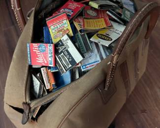 HIGHEST & BEST BY 4:00 TUESDAY!

Over 1800 vintage matchbooks on FULL LOT. Including very cool vintage matchbooks on 4 wall covering & vintage bag over flowing with additional vintage matchbooks
 Very unique!