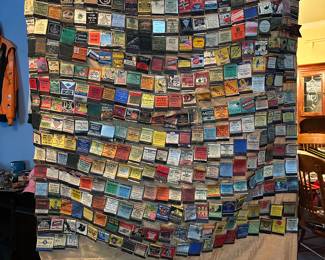 HIGHEST & BEST BY 4:00 TUESDAY!

Over 1800 vintage matchbooks on FULL LOT. Including very cool vintage matchbooks on 4 wall covering & vintage bag over flowing with additional vintage matchbooks
 Very unique!