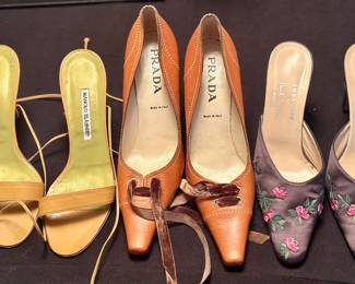 Prada, Manolo Blahnik, Paul Smith shoes