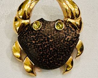 Vintage Frederic Beziat L'Oree du Bois (Made in France) crab brooch