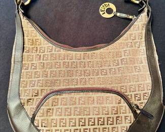 Vintage Fendi Zucchino Chef Hobo Brown FF