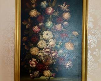 Framed floral still life