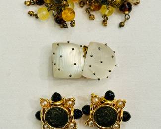 Vintage clip earrings Coro (top), Alexis Bittar (middle), and Barrera (bottom) 